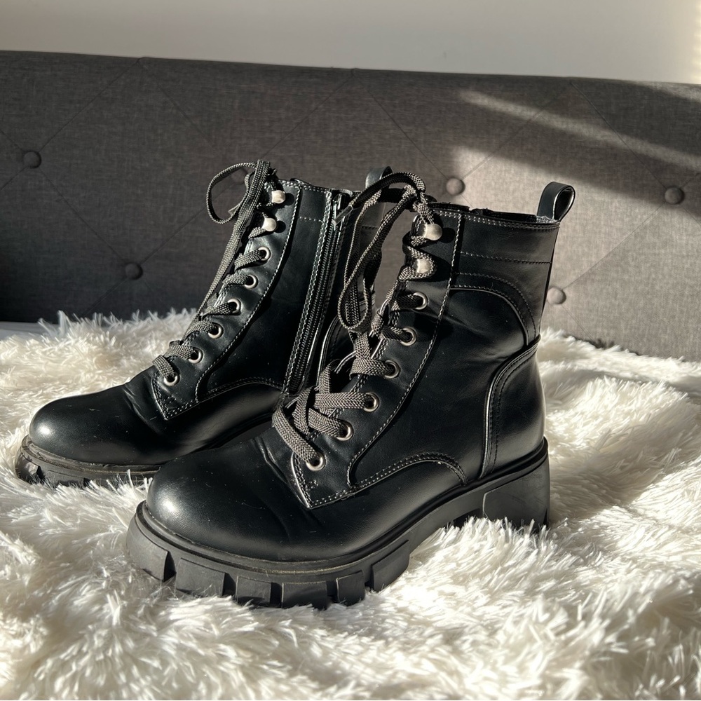 Black Leather Ankle Boots